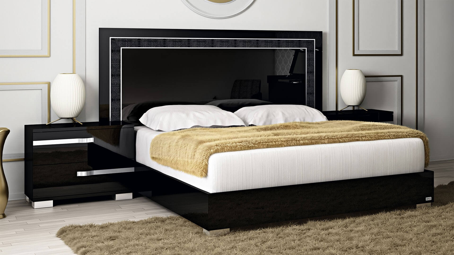 Volare King Size Bed, Black Buy Online at Best Price