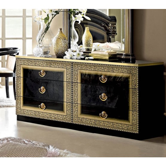 Aida Double Dresser, Black + Gold Buy Online at Best Price