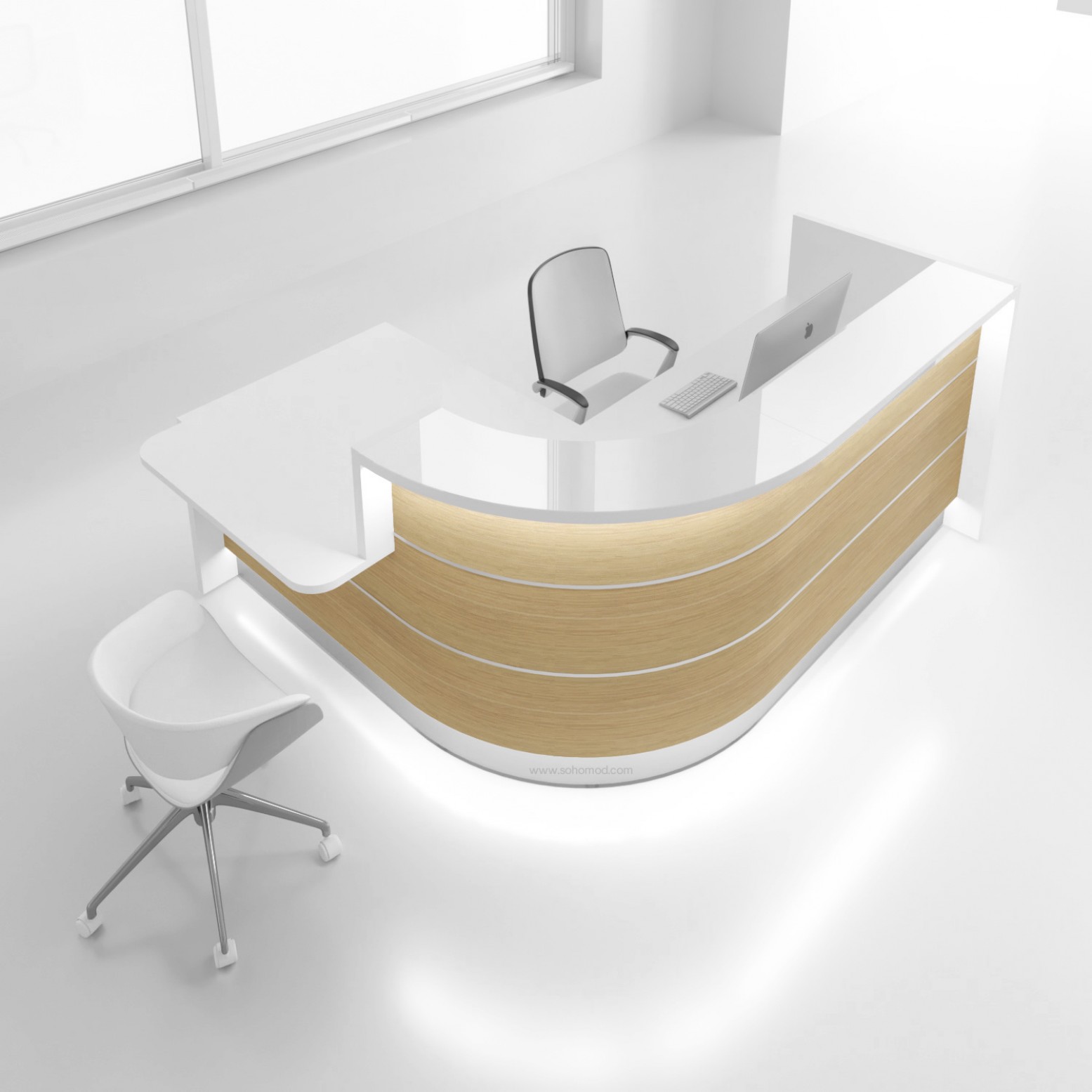 Valde LAV1401L Reception Desk, Canadian Oak Buy Online at Best Price