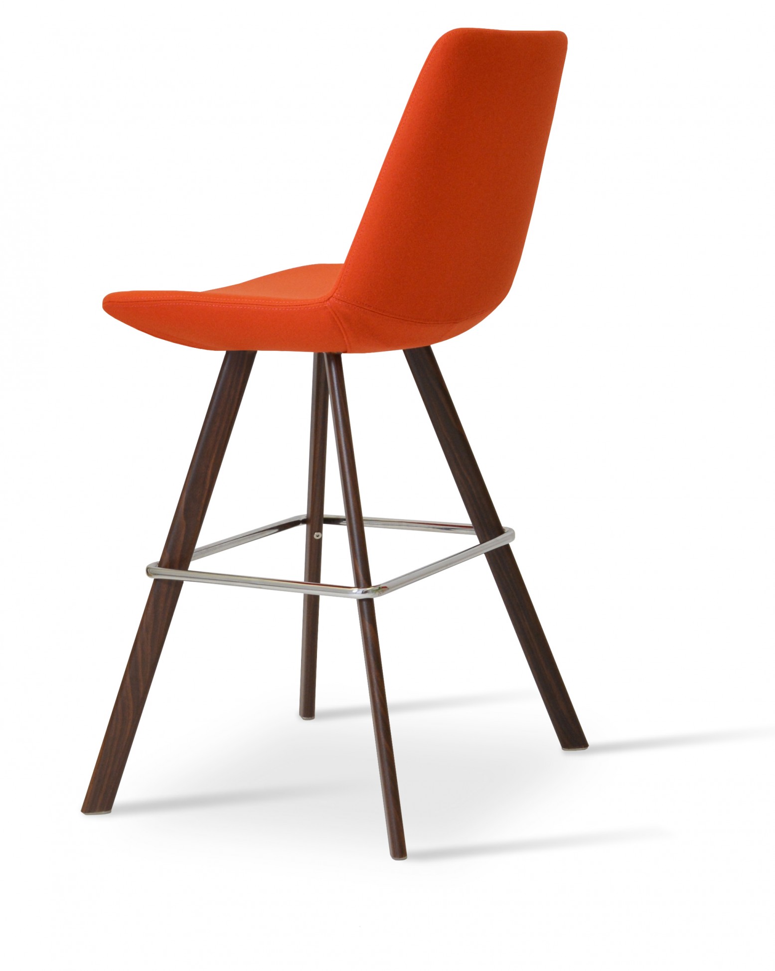 eiffel sword bar stool walnut veneer steel orange camira wool