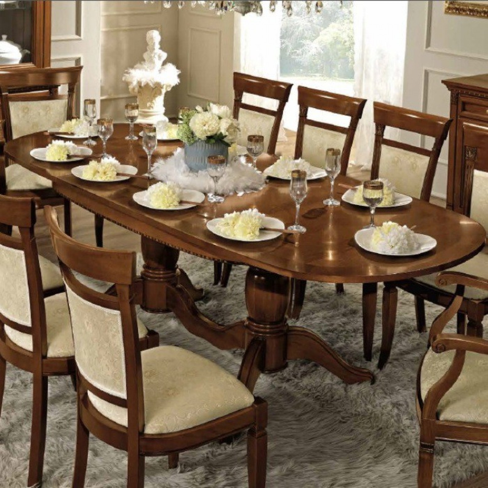 Treviso Oval Extendable Dining Table Cherry Buy Online At Best Price